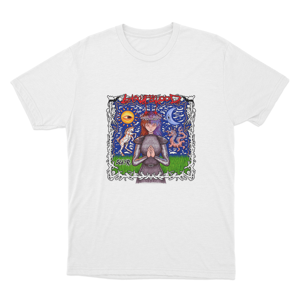 Slayr Half Blood Unisex T Shirt White Slayr Half Blood Unisex T Shirt White