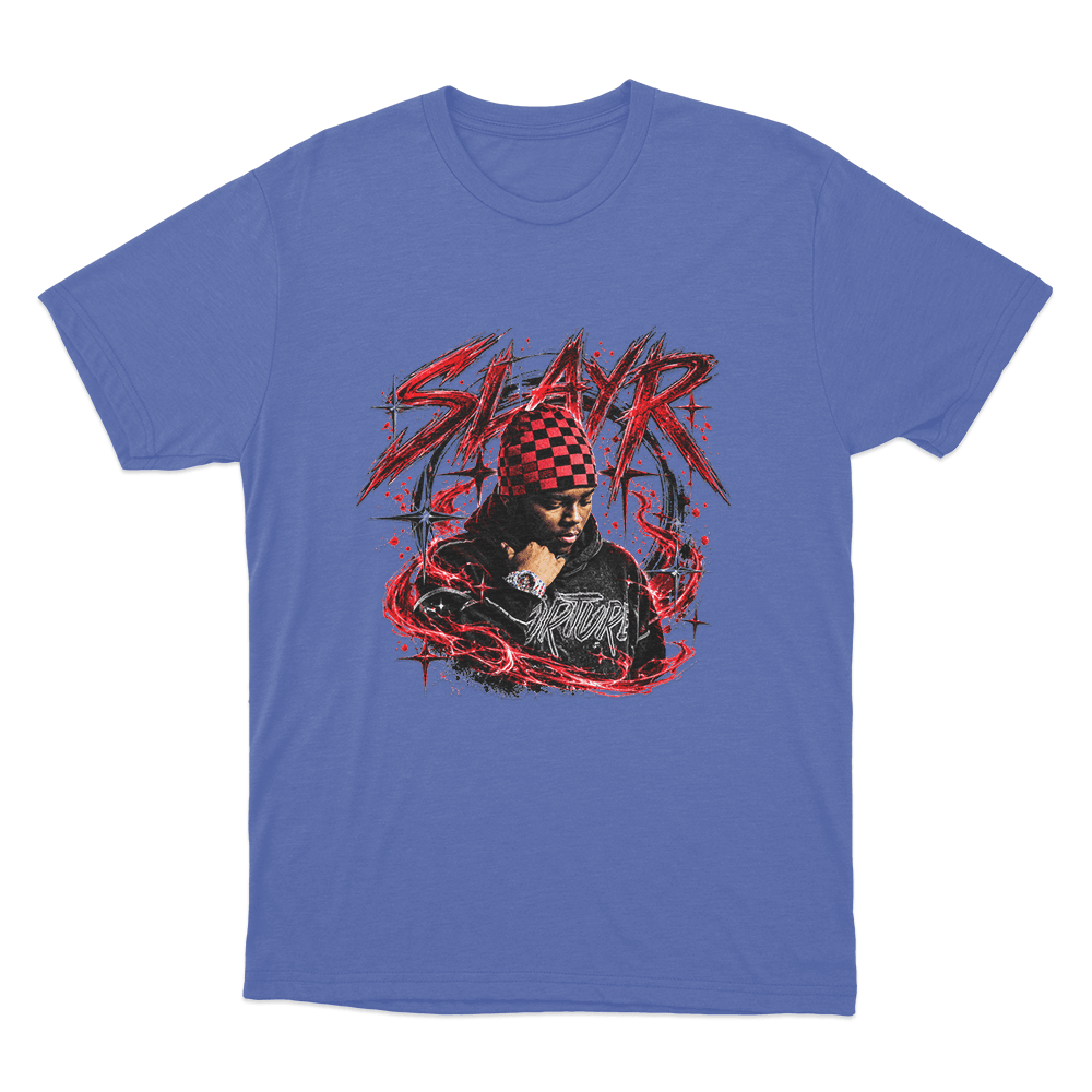 Slayr Portrait Unisex T Shirt Blue Slayr Portrait Unisex T Shirt Blue