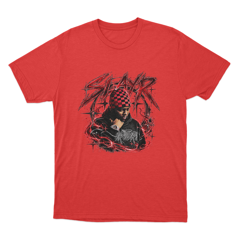 Slayr Portrait Unisex T Shirt Red Slayr Portrait Unisex T Shirt Red